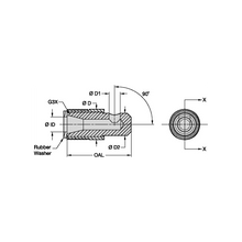 Load image into Gallery viewer, Kennametal R290-6 90° Angle ROCTEC Blast Nozzle, 3/8" Bore - dimension drawing