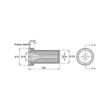 Load image into Gallery viewer, Kennametal T134-2 Straight Bore Tungsten Carbide Blast Nozzle, 1/8" Bore - dimension drawing