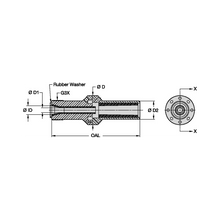 Load image into Gallery viewer, Kennametal WIN-550 WIN 50mm - TC Wet Blast Tungsten Carbide Blast Nozzle, 5/16" Bore, 50mm Thread - dimension drawing