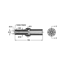 Load image into Gallery viewer, Kennametal WIN-8 WIN - TC Wet Blast Tungsten Carbide Blast Nozzle, 1/2" Bore, 1-1/4" Thread - dimension drawing
