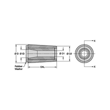 Load image into Gallery viewer, Kennametal T109-2 Straight Bore Tungsten Carbide Blast Nozzle, 1/8" Bore - dimension drawing