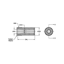 Load image into Gallery viewer, Kennametal B4S2-LV Short Venturi Boron Carbide Blast Nozzle, 1/4" Bore - dimension drawing