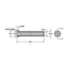 Load image into Gallery viewer, Kennametal B5L6-J Long Straight Bore Boron Carbide Blast Nozzle, 5/16" Bore - dimension drawing