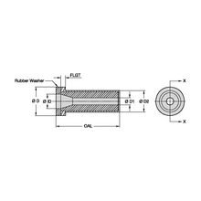 Load image into Gallery viewer, Kennametal B4M3-J Straight Bore Boron Carbide Blast Nozzle, 1/4" Bore - dimension drawing