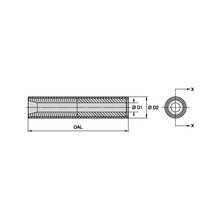 Load image into Gallery viewer, Kennametal S261-6 Straight Bore Boron Carbide Blast Nozzle, 3/8" Bore - dimension drawing