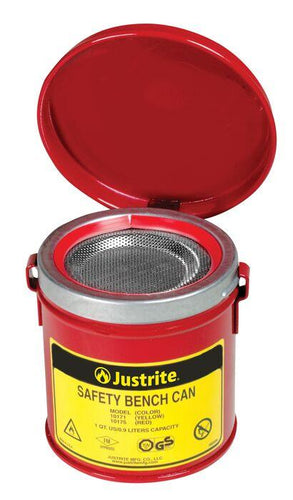 Justrite 10175 CAN, BENCH , STEEL, 1 QT, RED