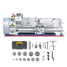 Load image into Gallery viewer, MechMaxx 1.5‘’ Spindle Bore Metal Lathe Machine 10'' x 30'' High Precision Brushless Motor Benchtop 0-2000 RPM Variable Speed Metal Working Machine 1.5HP Small Lathe without Stand 1030V