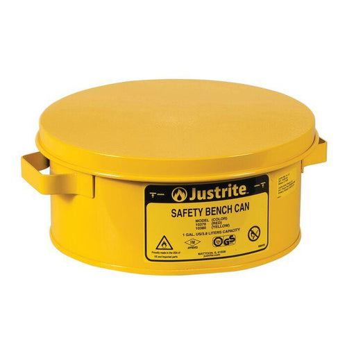 Justrite 10380 CAN, BENCH W/BSKT, 1G, YL