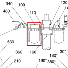 Load image into Gallery viewer, Graco 106150 Air Filter, 3/4 in Inlet , 3/4 in Outlet , zinc-plated - item 100 highlighted in the Graco 310526EN-V parts diagram