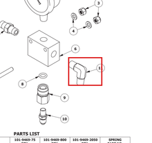 Load image into Gallery viewer, Binks 107-1640 MALE ELBOW, 1/4" NPT X JIC #4 -- Ref null, Pump &amp; Flow Meter Manual 77-2945 [ English ]