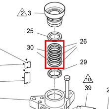 Load image into Gallery viewer, Graco 109311 PACKING, VEE,PTFE - item 26 highlighted in the Graco 3A4100EN-F parts diagram