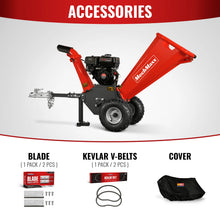 Load image into Gallery viewer, MechMaxx 4 inch DUCAR 212cc 7hp Gas Engine Powered Wood Chipper with Towbar, GS650