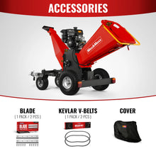 Load image into Gallery viewer, MechMaxx 6 inch KOHLER E-Start 429cc 14HP Gas Powered 4 - Wheel Drum Wood Chipper with Taillight, B150