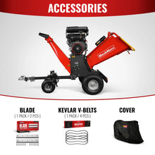 Load image into Gallery viewer, MechMaxx 8 inch ZONSEN E-Start 1000cc 35hp Gas Powered 4 - Wheel Drum Wood Chipper with Taillight, B200