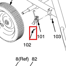 Load image into Gallery viewer, Graco 110885 SCREW, MACH, PAN - item 102 highlighted in the Graco 308864EN-H parts diagram