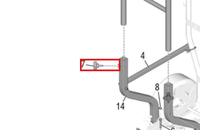 Load image into Gallery viewer, Graco 111145 Pronged Knob Gun Holder and Arm - highlighted in parts diagram