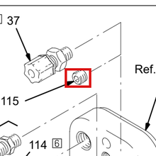 Load image into Gallery viewer, Graco 112645 PLUG, 1/8 NPT - item 115 highlighted in the Graco 308442EN-G parts diagram