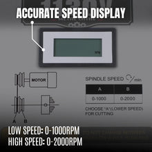 Load image into Gallery viewer, MechMaxx Metal Lathe Machine with DRO 11'' x 30'' High Precision Benchtop 0-2000 RPM Brushless Motor Variable Speed Metal Working Machine 2HP Small Lathe without Stand 1130VD