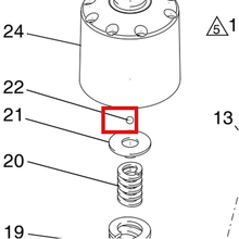 Load image into Gallery viewer, Graco 117105 BALL, 6 MM - item 22 highlighted in the Graco 309474EN-V parts diagram