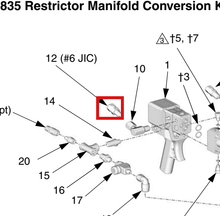 Load image into Gallery viewer, Graco 117506 Fitting, Swvl, 1/4-18 Nptf X #6jic - highlighted in parts diagram