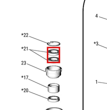 Load image into Gallery viewer, Graco 117597 Washer  Felt  11/16 Id  1-1/8 Od - highlighted in parts diagram