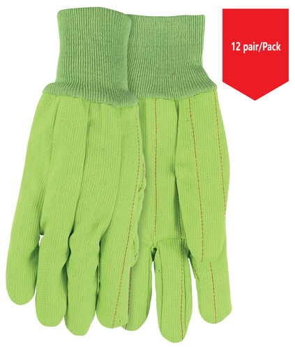 MCR Memphis Corded Gloves - High Vis Green (12-pk)