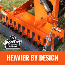Load image into Gallery viewer, MechMaxx 60" Heavy Duty Soil Pulverizer, Single Spiked Roller, 21 Shanks, Category 1 and 2, 3 Point Hitch Tractor Attachment, TSP60