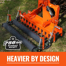 Load image into Gallery viewer, MechMaxx 60" Heavy Duty Soil Pulverizer, Double Spiked Roller, 21 Shanks, Category 1 and 2, 3 Point Hitch Tractor Attachment, TSP60D