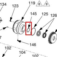 Load image into Gallery viewer, Graco 120901 O-RING,VIT,127,75A - item 145 highlighted in the Graco 3A0019EN-ZAE parts diagram