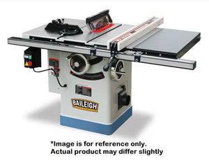Baileigh Industrial - 3HP 220V 1Phase, 10" Professional Cabinet Style Table Saw, 40" x 27" Table, 30" Max Rip Cut