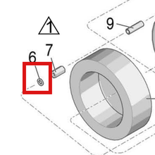 Load image into Gallery viewer, Graco 125135 WASHER, FLAT, .250 PISTON - item 6 highlighted in the Graco 3A4967EN-G parts diagram