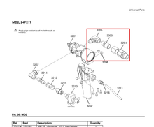 Load image into Gallery viewer, Graco 127104 Fitting, Elbow, 3/8 Npt X Sae06, Fm, Ms - highlighted in parts diagram