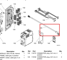 Load image into Gallery viewer, Graco 128182 0.7M Right Angle Female/Male CAN Cable - highlighted in parts diagram