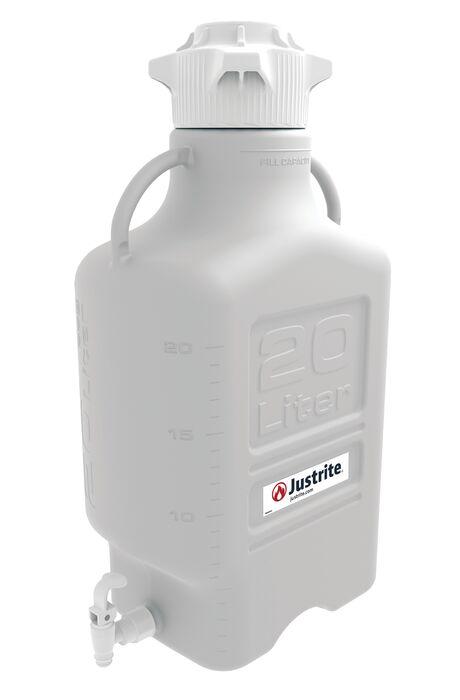Justrite 20 Liter HDPE Carboy With Spigot, 120mm Cap - 12917