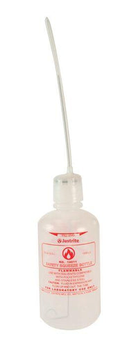 Justrite 32 Ounce, Dispensing Bottle With Flexible Tube for Flammable Liquids, Polyethylene, White - 14011