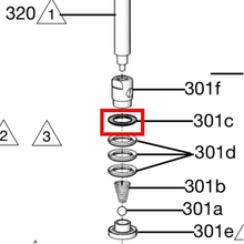 Load image into Gallery viewer, Graco 150463 GLAND, PKG MALE - item 301C highlighted in the Graco 306436EN-N parts diagram
