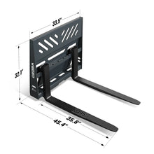 Load image into Gallery viewer, MechMaxx 36'' Mini Skid Steer Pallet Fork Frame Attachment, 2204 lb Weight Capacity