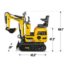 Load image into Gallery viewer, MechMaxx Mini Compact Excavator Loncin 300cc 9hp Engine, 43.3" Max. Digging Depth, 0.6Ton, 1345 LBS Operating Weight, MEC06