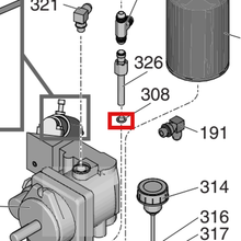 Load image into Gallery viewer, Graco 154594 O-Ring Packing - item 308 highlighted in the Graco 3A3394EN parts diagram