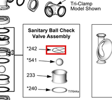 Load image into Gallery viewer, Graco 15D346 Gasket, Sanitary, Ball Stop - highlighted in parts diagram