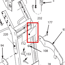 Load image into Gallery viewer, Graco 15F545 LABEL, LINELAZER IV, FRONT - item 232 highlighted in the Graco 311020EN-ZAB parts diagram