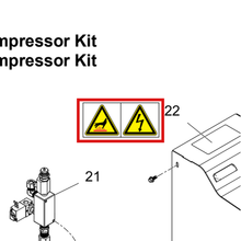 Load image into Gallery viewer, Graco 15J075 LABEL, SAFETY - item 22 highlighted in the Graco 3A6393EN-H parts diagram
