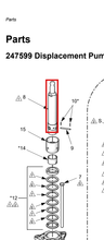 Load image into Gallery viewer, Graco 15R588 Rod, Displacement - highlighted in parts diagram