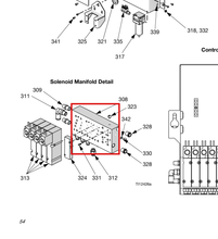 Load image into Gallery viewer, Graco 15R668 Manifold, Solenoid Pneu,fluid Panl - highlighted in parts diagram