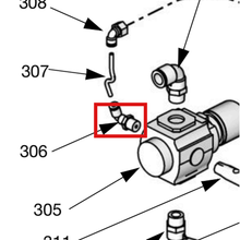Load image into Gallery viewer, Graco 15T866 FITTING, ELBOW,1/8 MNPT X 5/32T - item 306 highlighted in the Graco 312799EN-V parts diagram