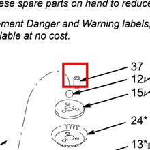 Load image into Gallery viewer, Graco 160016 SPACER - item 37 highlighted in the Graco 307652EN-T parts diagram