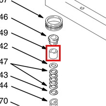 Load image into Gallery viewer, Graco 160093 BEARING, THROAT - item 49 highlighted in the Graco 306934EN-ZAB parts diagram