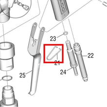 Load image into Gallery viewer, Graco 160215 LATCH, TRIGGER - item 21 highlighted in the Graco 3A6746EN-D parts diagram