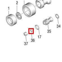 Load image into Gallery viewer, Graco 160240 PACKING, AIR VALVE - item 36 highlighted in the Graco 3A6746EN-D parts diagram