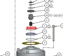 Load image into Gallery viewer, Binks 162712 Ø53.7 x 1.78 O-RING VITON -- Ref 2, FX420XX-XXX Fluid Section Manual 77-3281 EN [ English ]